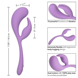 Calexotics Elle Liquid Silicone Dual Flicker Dual Vibrator Purple SE 4365 25 3 716770101907 Info Detail