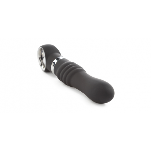 Impulse Novelties Black Door No 13 Ribbed Pleaser Vibrating Anal Probe Black 707331800063 Iso Detail