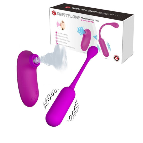 Pretty Love Curupira Clitoral Air Toy and Vibrating Bullet Purple BI 014872W 6959532326611 Multiview