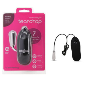 Seven Creations Micro Tingler Teardrop Remote Bullet Vibrator Chrome 15 109SABLK BCD 4890888141164 Multiview