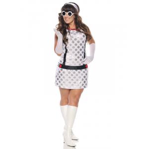 Seven Til Midnight Miss Mod Costume White 1X 2X STM 10284X 815364436965 Front Detail