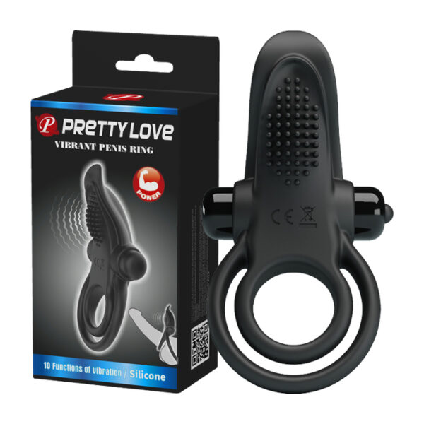 Baile Pretty Love Vibrant Vibrating Penis Ring Black BI 210203 6959532323801 Multiview