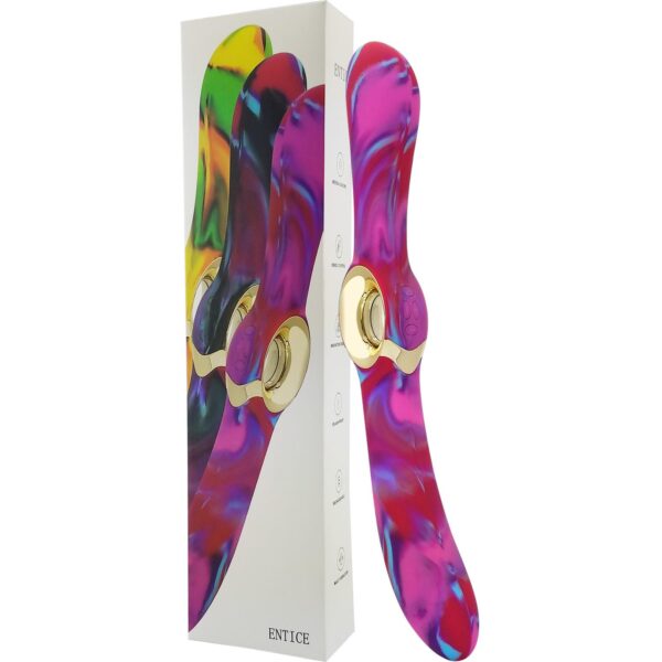 Lealso Entice USB Rechargeable Double Ender VIbrator Marble Pink Purple Blue LA 50028 1P 9354434000091 Multiview