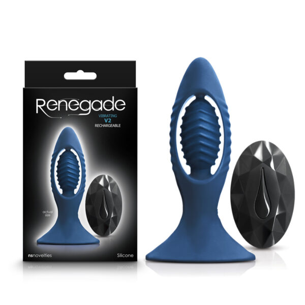 NS Novelties Renegade V2 Wireless Remote Vibrating Butt Plug Blue NSN 1103 27 657447103667 Multiview