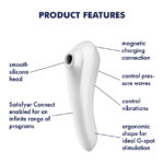 Satisfyer Dual Pleasure Smartphone App Enabled Air Pulse Vibrator White SATDPWHT 4061504003092 Info Detail