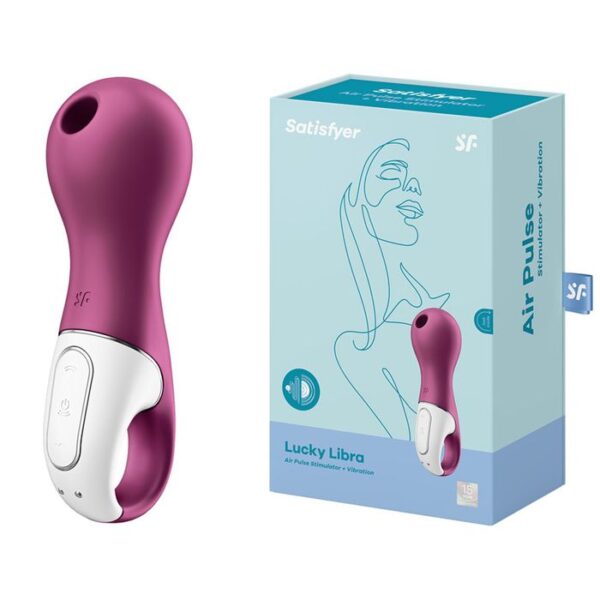 Satisfyer Luck Libra Air Pulse Vibrator Plum White SATLLIBPLM 4061504018355 Multiview