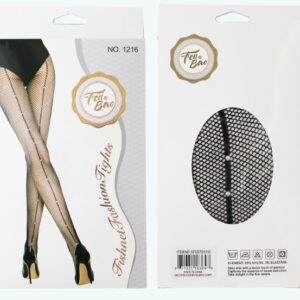 Fenbao Fishnet Pantyhose with Pearl Backseam One Size OS Black FB1216 6958376112169 Boxview