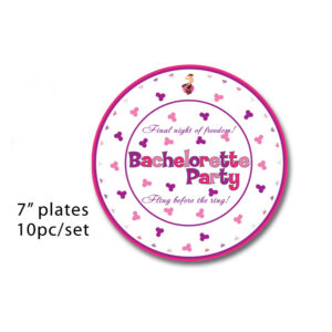 Hott Products Bachelorette 7 Inch Paper Party Plates White Pink HP2508 818631025084 Detail