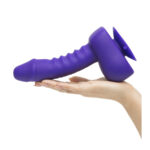 Uprize Autoerect Remote Vibrating Dildo 6 Inch Purple UP 70671 5060020002588 Hand Model Detail