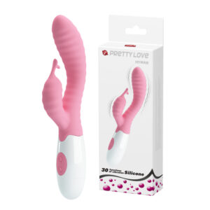 Pretty Love Hyman Ribbed Rabbit Vibrator Light Pink BI 014705 1 6959532324136 Multiview