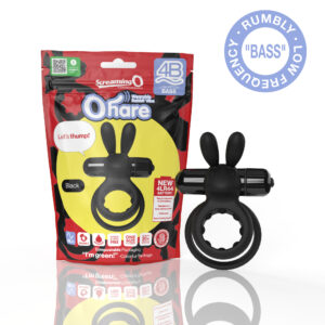 Screaming O OHare Vibrating Rabbit Dual Cock Ring Bass Frequency Black 4BHAR BL 817483015373 Multiview