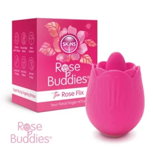 Skins Rose Buddies Rose Flix Finger Motion Clitoral Stimulator Pink SKRBRF 5037353007443 Multiview.webp