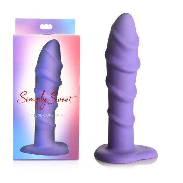 Curve Novelties Simply Sweet 7 Inch Swirl Silicone Dildo Purple CN 11 0415 38 653078943412 Multiview.jpg