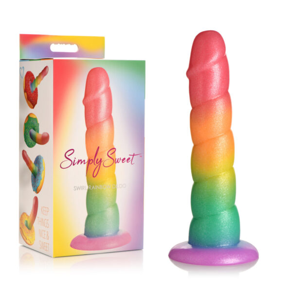 Curve Novelties Simply Sweet Swirl 6 Inch Rainbow Silicone Dildo Rainbow CN 11 0419 88 653078943658 Multiview.jpg