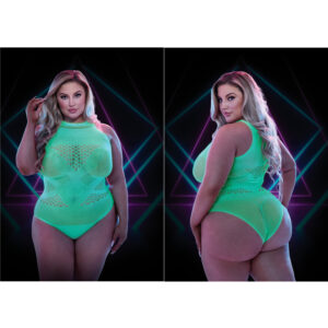 Glow in the Dark Teddy with Pasties Glow in the Dark Queen Size Green LC 111 GID X 848416012299 Multiview.jpg