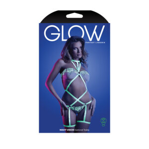 Fantasy Lingerie GLOW Night Vision Glow in the Dark Gartered Teddy Green GL2119 Boxview.jpg