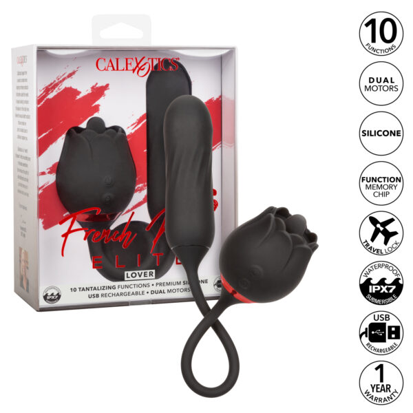 Calexotics French Kiss Elite Lover Vibrating Rotating Beads Bullet Flickering Clitoral Vibrator Black SE 0608 75 3 716770106353 Multiview.jpg