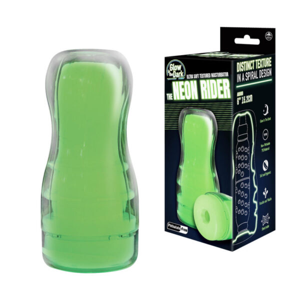 NMC Excellent Power Neon Rider 6 inch Glow in the Dark Stroker Masturbator Green FMQ002A000 400 4897078633201 Multiview.jpg