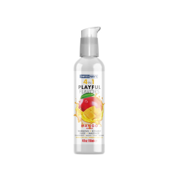 Swiss Navy 4 in 1 Playful Flavors Mango Flavoured Water Based Lubricant 118ml 007430 699439007430 Detail.jpg