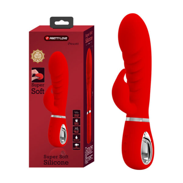 Pretty Love Super Soft Silicone Prescott Rabbit VIbrator Red BI 014635 2 6959532334647 Multiview.jpg