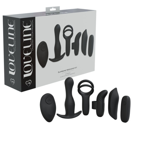 Shots Toys Loveline Supreme Weekend Kit Couples Vibrator Kit Black LOVU016BLK 8714273052544 Multiview.jpg