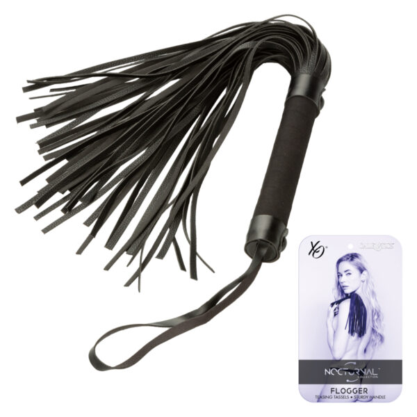 Calexotics Nocturnal Faux Leather Flogger Whip Black SE 2678 40 1 716770108470 Detail.jpg