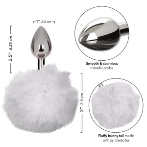 Calexotics Running Wild Bunny Tail Butt Plug White Chrome SE 2654 00 3 716770109187 Info Detail.jpg