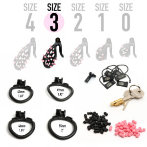 CellMate FlexiSpike Silicone Spike Plastic Locking Chastity Cage Size 3 Black Pink CM688349 810001688349 Info Detail.jpg