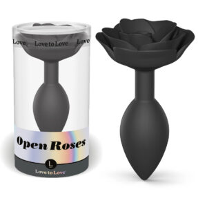 Love to Love Open Rose Silicone Rose Butt Plug Large Black Onyx 6032428 3700436032428 Multiview.jpg