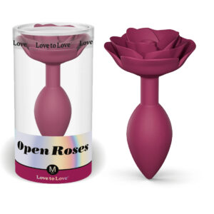 Love to Love Open Rose Silicone Rose Butt Plug Medium Plum Star 6032411 3700436032411 Multiview.jpg