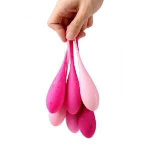 Playful Diamonds Kegel Eggs Weighted Kegel Set Pink SHD S009 6003084070000 Hand Bunch Detail.jpg