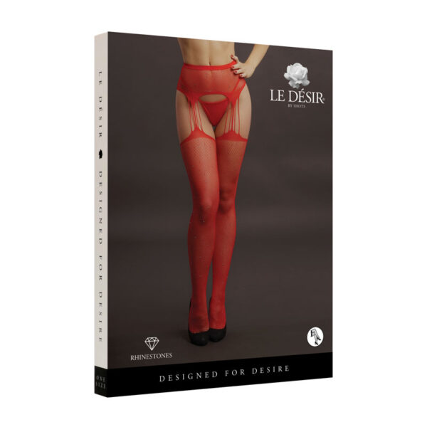 Shots Toys Le Desir Suspender Rhinestone Pantyhose OSFM OS Red DES040REDOS 8714273495884 Boxview.jpg