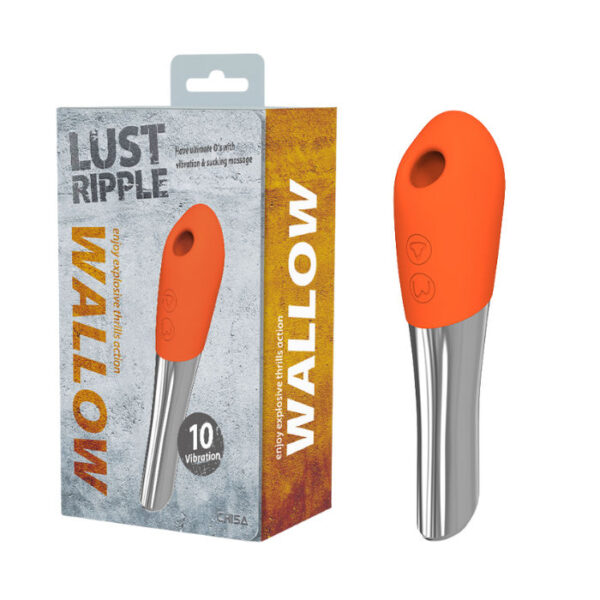 Chisa Novelties Lust Ripple Wallow Sucking Clitoral Vibrator Orange Silver CN 828440953 759746409539 Multiview.jpg