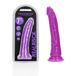 Shots Realrock Glow in the Dark 7 Inch Glow in the Dark Dildo Purple REA142GLOPUR 8714273519962 Multiview.jpg