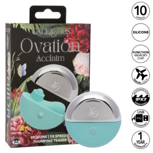 Calexotics Ovation Acclaim Thumping Clitoral Stimulator Teal Mint and Chrome SE 0007 25 3 716770105950 Multiview.jpg