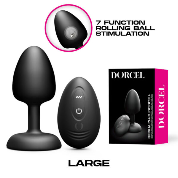 Dorcel Geisha Plug Infinite Remote Automatic Rolling Weighted Ball Anal Plug Large Black 6073278 3700436073278 Multiview.jpg