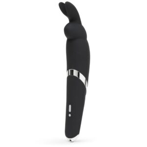 Happy Rabbit Rechargeable Rabbit Wand Vibrator Black 74313 00 5060020009419 Angle Detail.jpg