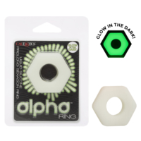 Calexotics – Alpha Ring Liquid Silicone Prolong Sexagon Ring (Glow-In-The-Dark Green)