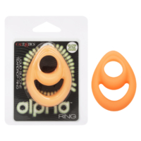 Calexotics – Alpha Ring Liquid Silicone Teardrop Ring (Glow-In-The-Dark Orange)